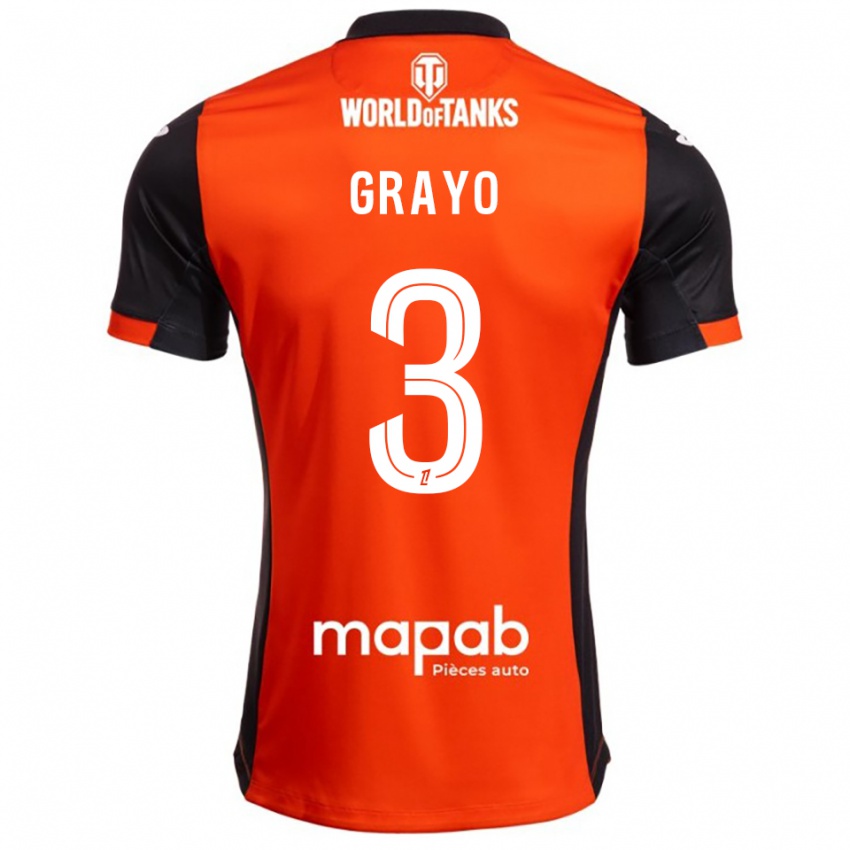 ילדים Maïna Grayo #3 שחור כתום ג'רזי ביתית 2025/26 חולצה קצרה