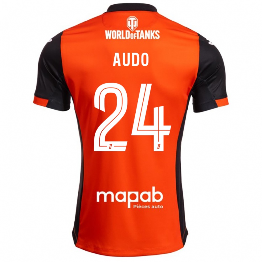 ילדים Noémie Audo #24 שחור כתום ג'רזי ביתית 2025/26 חולצה קצרה