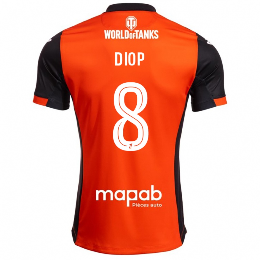 ילדים Samba Diop #8 שחור כתום ג'רזי ביתית 2025/26 חולצה קצרה