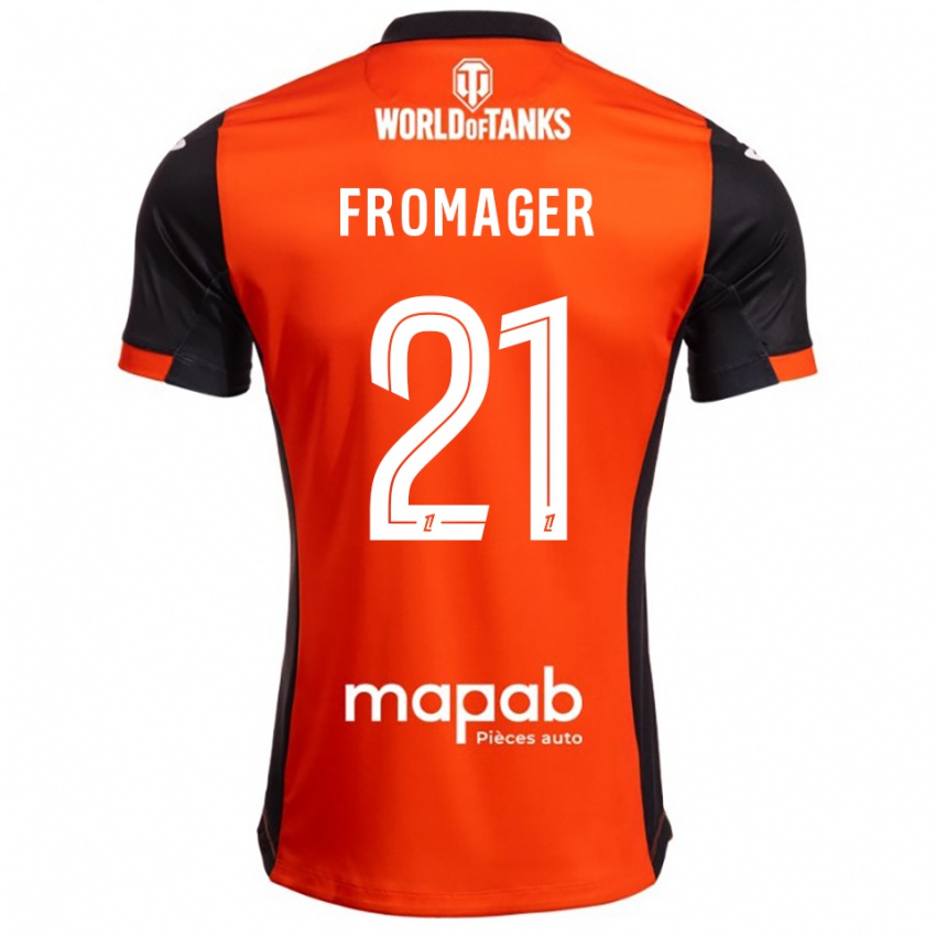 ילדים Côme Fromager #21 שחור כתום ג'רזי ביתית 2025/26 חולצה קצרה