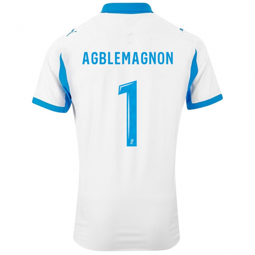 ילדים יורגן אגבלמאניון #1 לבן תכלת ג'רזי ביתית 2025/26 חולצה קצרה