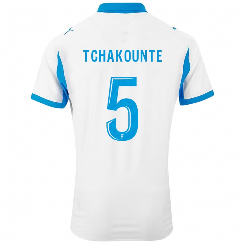 ילדים Annaëlle Tchakounté #5 לבן תכלת ג'רזי ביתית 2025/26 חולצה קצרה