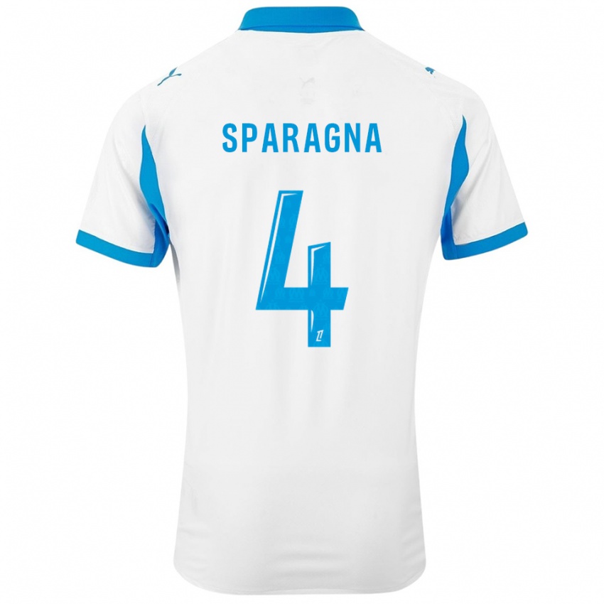 ילדים סטפן ספאראנייה #4 לבן תכלת ג'רזי ביתית 2025/26 חולצה קצרה