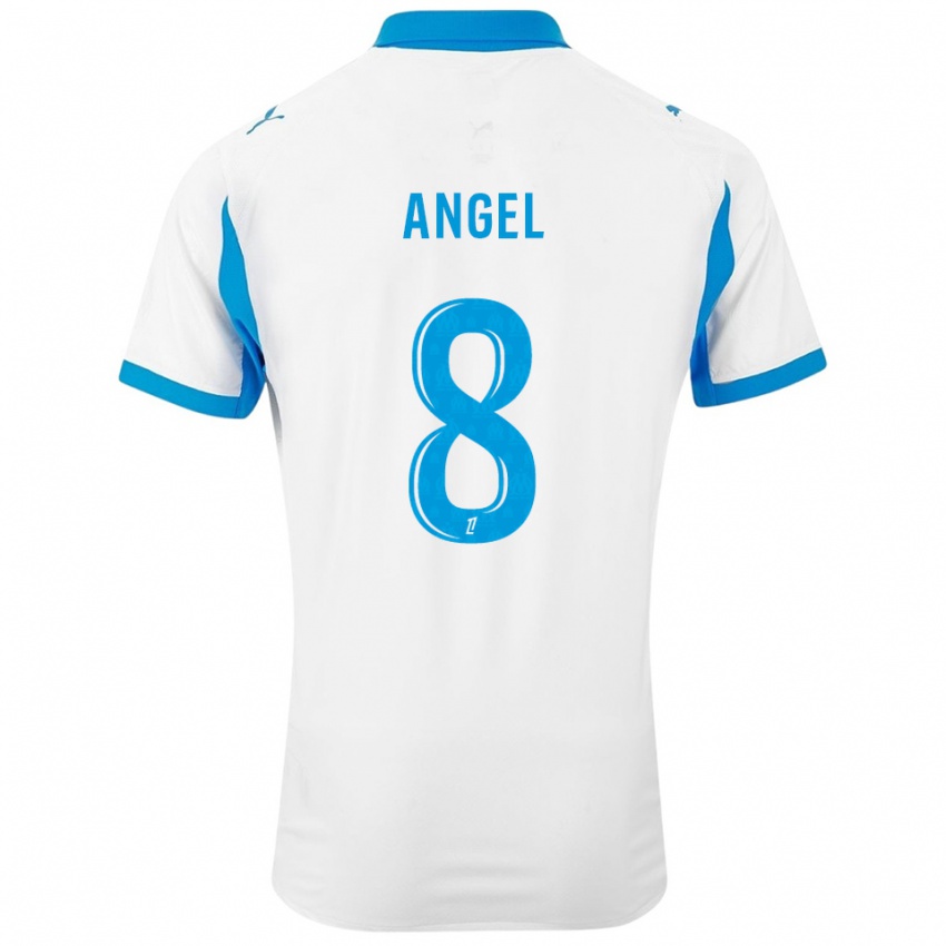 ילדים אנג'ל גומז #8 לבן תכלת ג'רזי ביתית 2025/26 חולצה קצרה