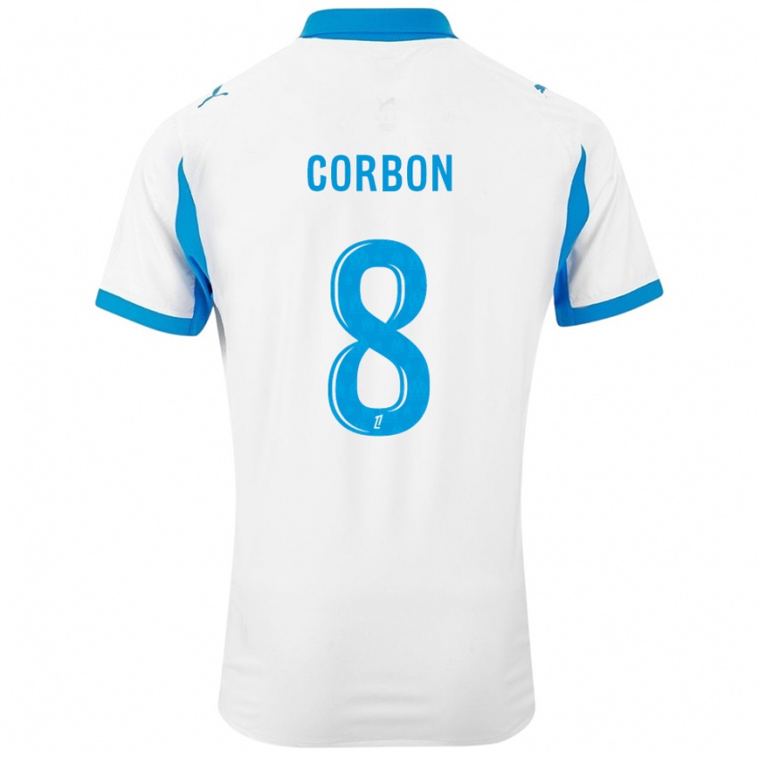 ילדים Max Corbon #8 לבן תכלת ג'רזי ביתית 2025/26 חולצה קצרה