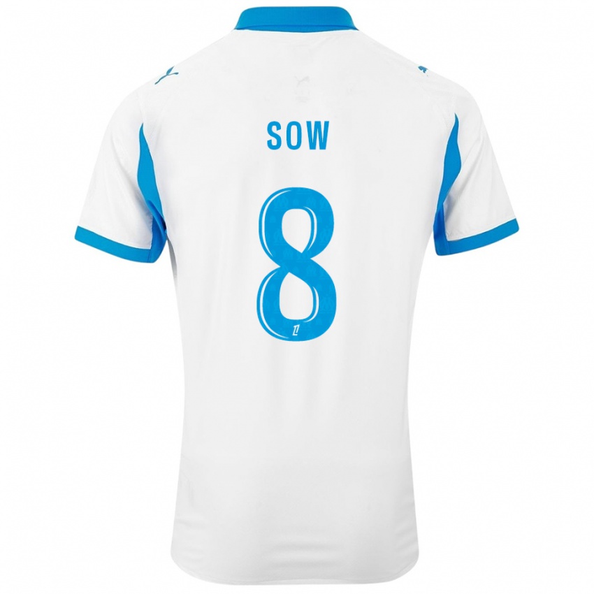 ילדים Mbayang Sow #8 לבן תכלת ג'רזי ביתית 2025/26 חולצה קצרה