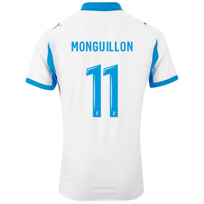 ילדים Coralie Monguillon #11 לבן תכלת ג'רזי ביתית 2025/26 חולצה קצרה