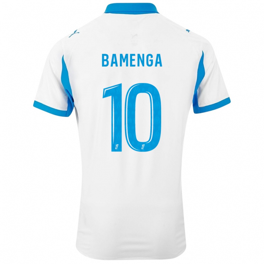 ילדים Naomie Bamenga #10 לבן תכלת ג'רזי ביתית 2025/26 חולצה קצרה