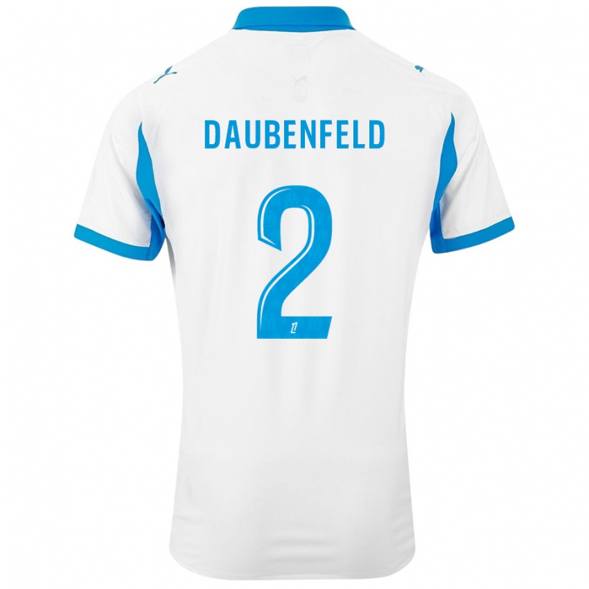 ילדים Lucas Daubenfeld #2 לבן תכלת ג'רזי ביתית 2025/26 חולצה קצרה