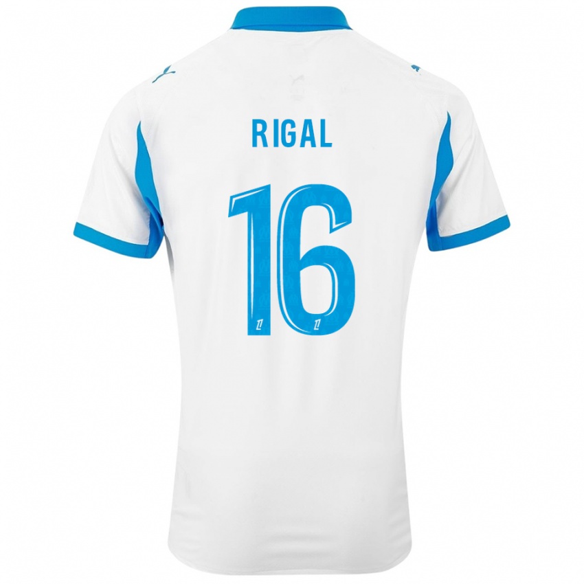 ילדים Pablo Rigal #16 לבן תכלת ג'רזי ביתית 2025/26 חולצה קצרה