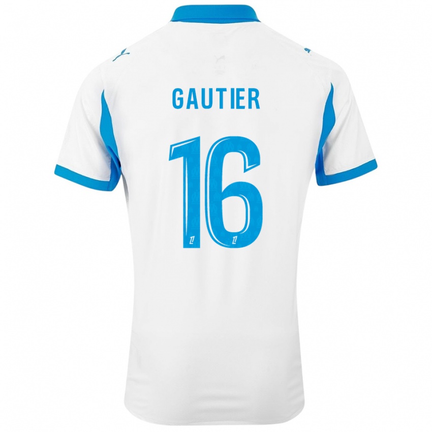 ילדים Elisa Gautier #16 לבן תכלת ג'רזי ביתית 2025/26 חולצה קצרה