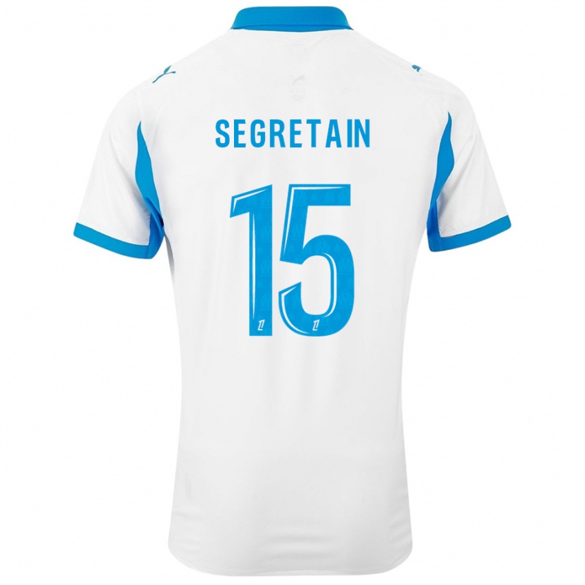 ילדים Julie Ségrétain #15 לבן תכלת ג'רזי ביתית 2025/26 חולצה קצרה