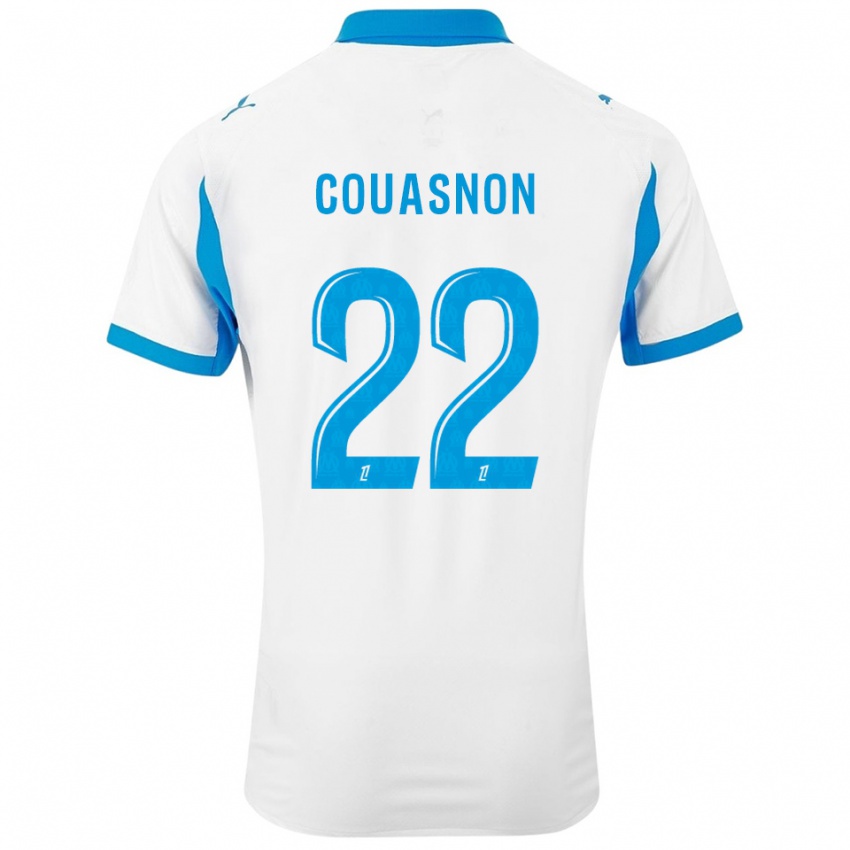 ילדים רוקסן קואסנון #22 לבן תכלת ג'רזי ביתית 2025/26 חולצה קצרה