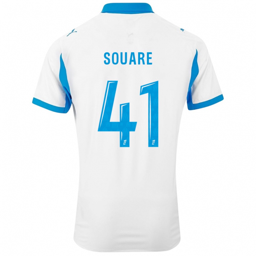 ילדים שייק סוארה #41 לבן תכלת ג'רזי ביתית 2025/26 חולצה קצרה