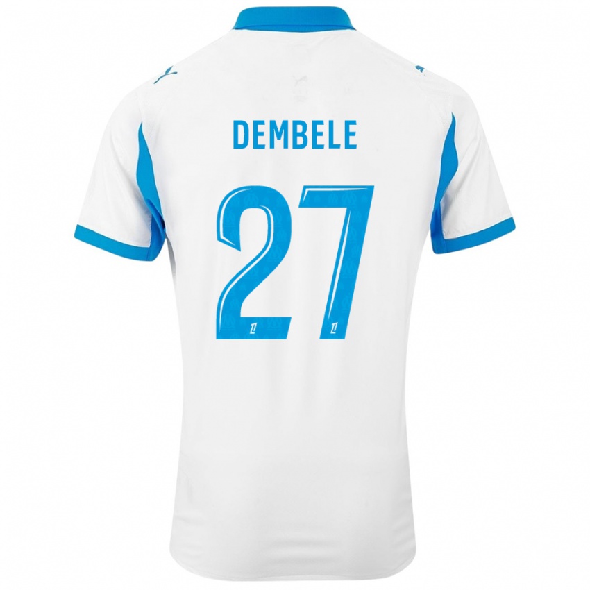 ילדים Coumba Dembélé #27 לבן תכלת ג'רזי ביתית 2025/26 חולצה קצרה