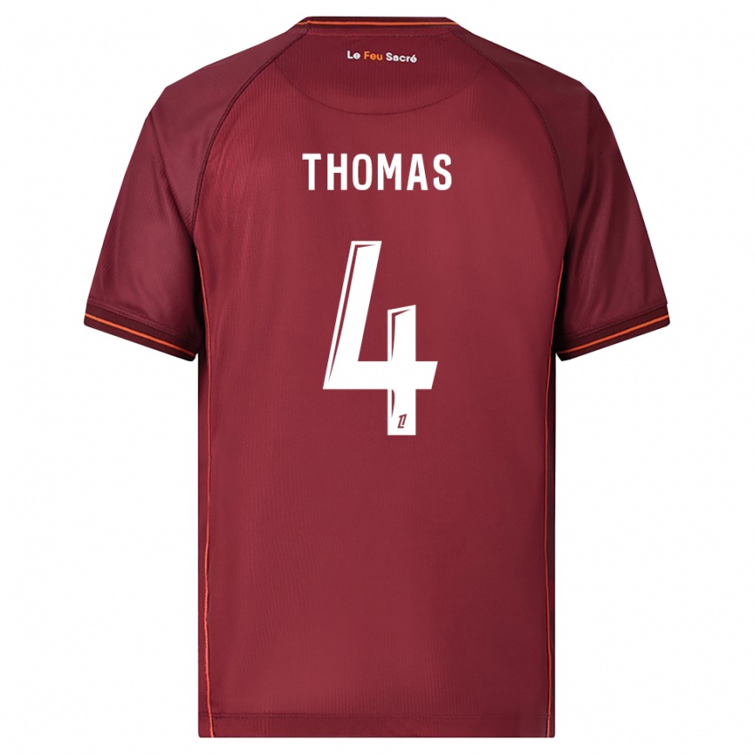 ילדים Gabriel Thomas #4 בורדו לבן ג'רזי ביתית 2025/26 חולצה קצרה