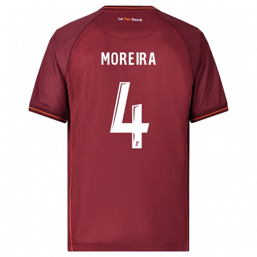 ילדים Clara Moreira #4 בורדו לבן ג'רזי ביתית 2025/26 חולצה קצרה