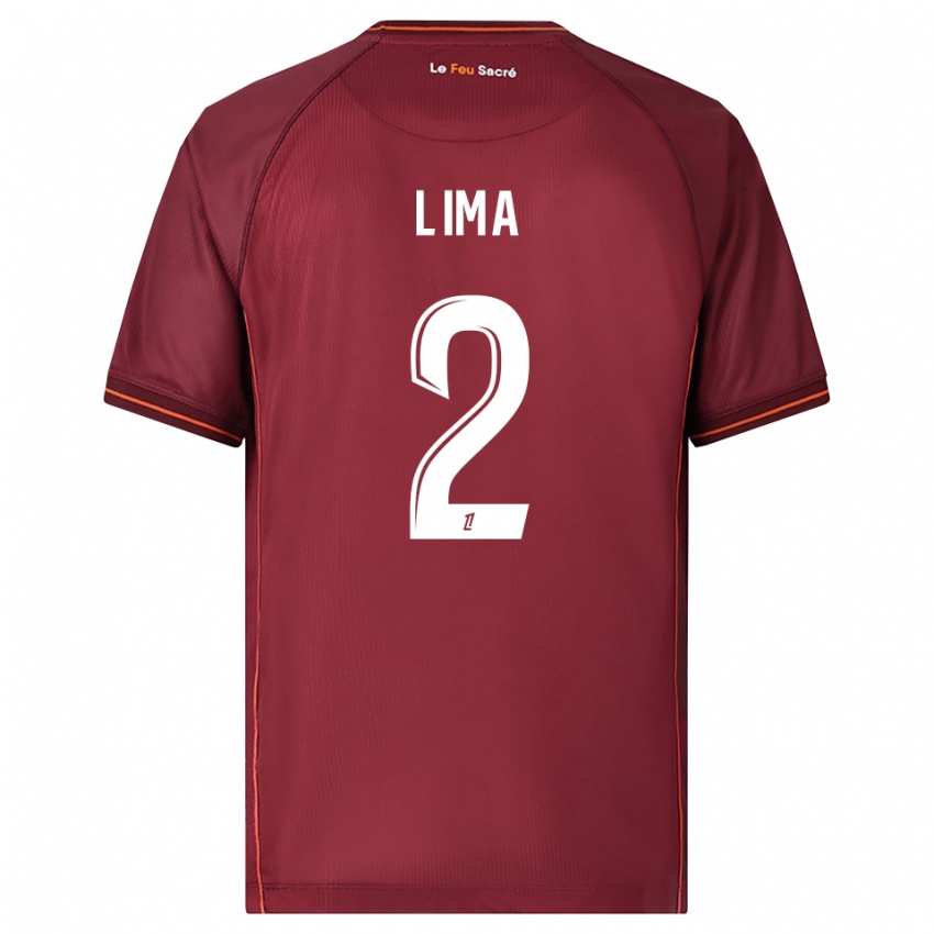 ילדים Edson Lima #2 בורדו לבן ג'רזי ביתית 2025/26 חולצה קצרה