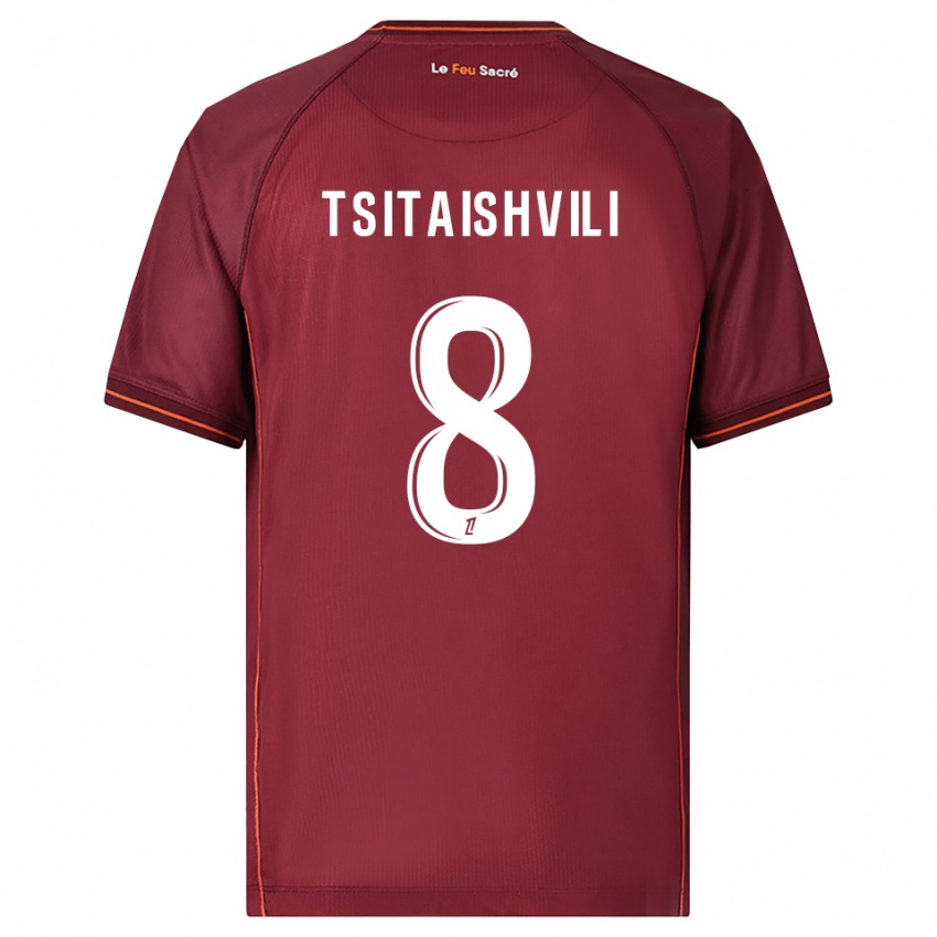 ילדים האורהי ציטאישווילי #8 בורדו לבן ג'רזי ביתית 2025/26 חולצה קצרה