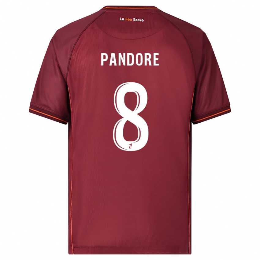 ילדים Jahyann Pandore #8 בורדו לבן ג'רזי ביתית 2025/26 חולצה קצרה