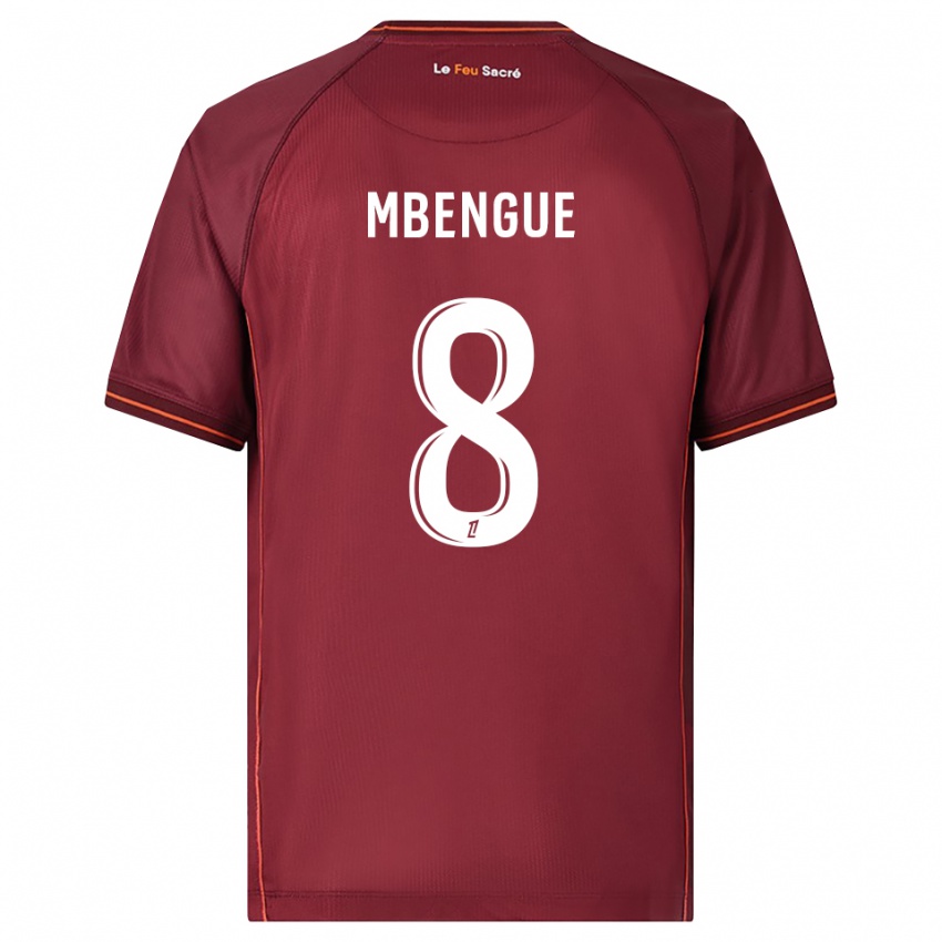 ילדים Seynabou Mbengue #8 בורדו לבן ג'רזי ביתית 2025/26 חולצה קצרה