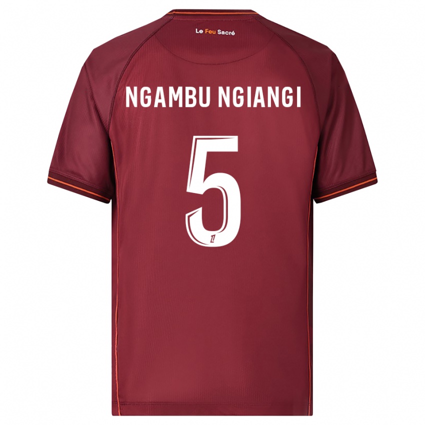 ילדים Esther Ngambu Ngiangi #5 בורדו לבן ג'רזי ביתית 2025/26 חולצה קצרה