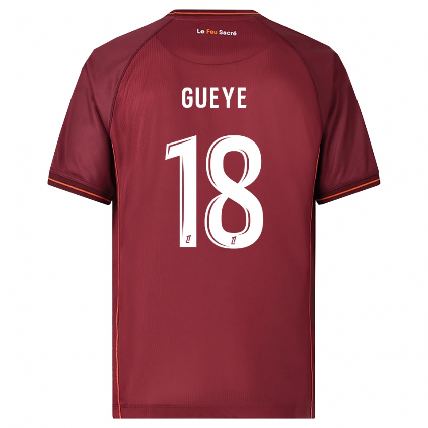 ילדים אידריסה גייה #18 בורדו לבן ג'רזי ביתית 2025/26 חולצה קצרה