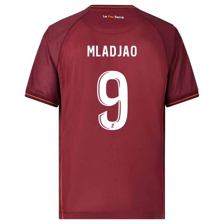 ילדים Yaniss Mladjao #9 בורדו לבן ג'רזי ביתית 2025/26 חולצה קצרה