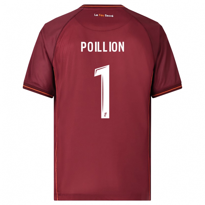 ילדים Noé Poillion #1 בורדו לבן ג'רזי ביתית 2025/26 חולצה קצרה