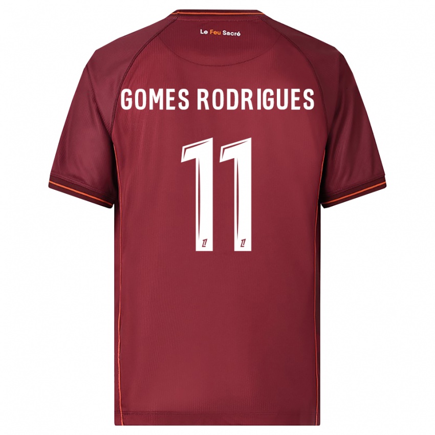 ילדים ג׳ס גומס רודריגס #11 בורדו לבן ג'רזי ביתית 2025/26 חולצה קצרה