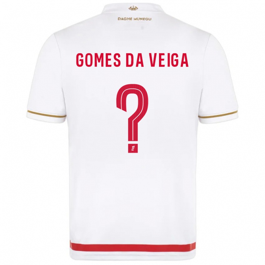 ילדים Melvin Gomes Da Veiga #0 אדום לבן ג'רזי ביתית 2025/26 חולצה קצרה