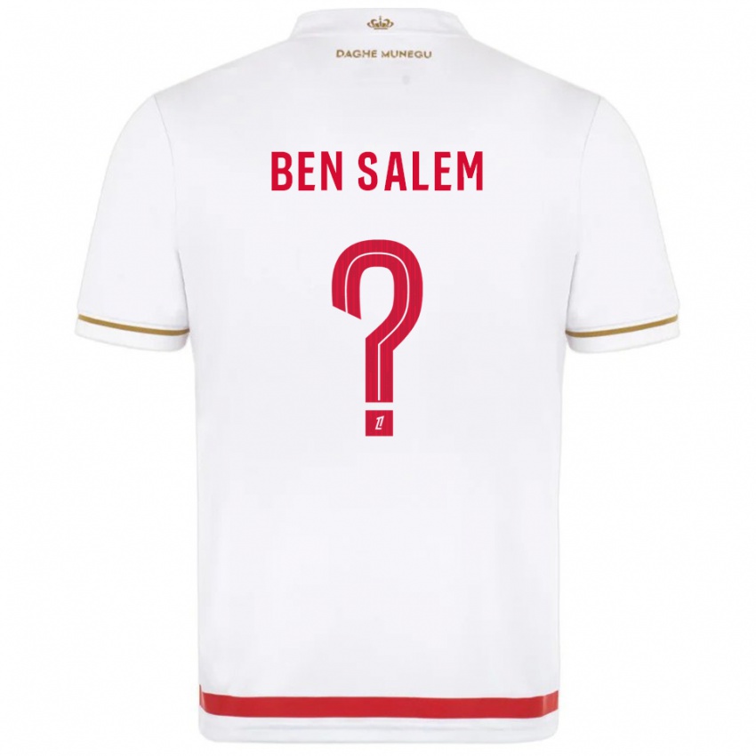 ילדים Oualid Ben Salem #0 אדום לבן ג'רזי ביתית 2025/26 חולצה קצרה