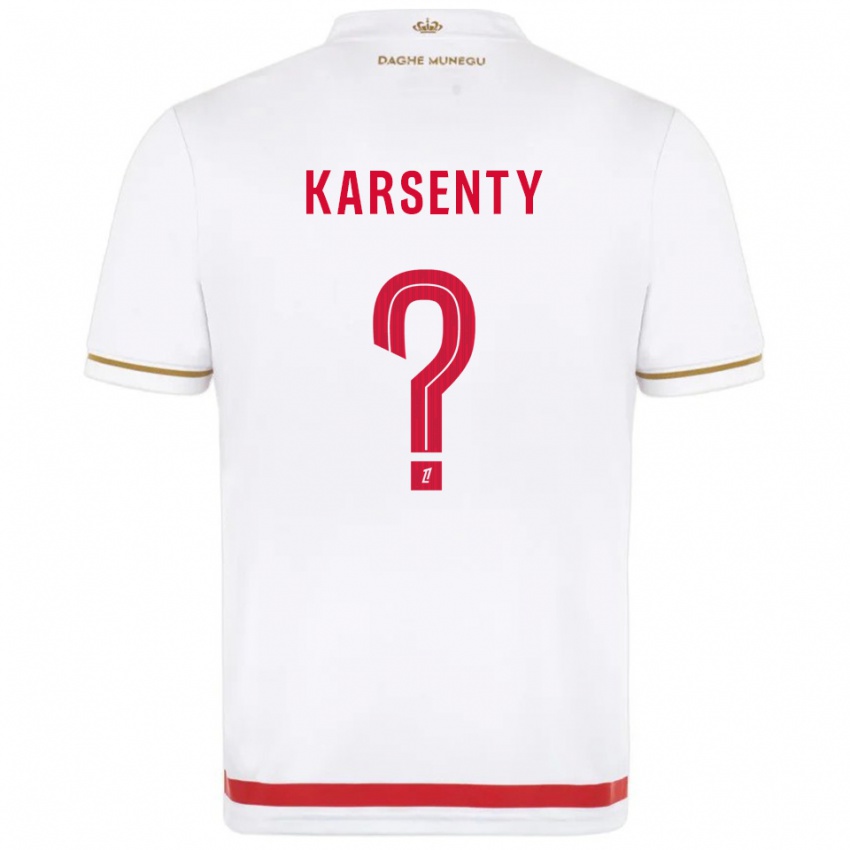 ילדים Kylian Karsenty #0 אדום לבן ג'רזי ביתית 2025/26 חולצה קצרה