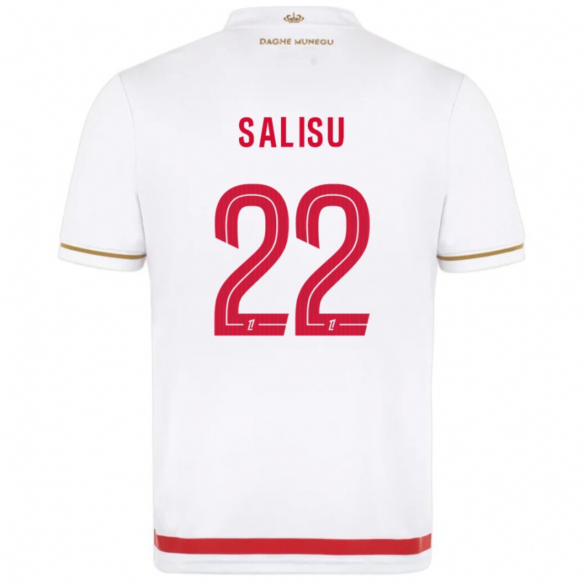 ילדים מוחמד סאליסו #22 אדום לבן ג'רזי ביתית 2025/26 חולצה קצרה