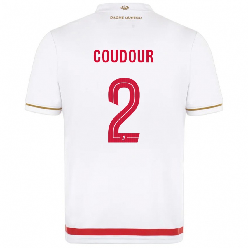 ילדים Mathis Coudour #2 אדום לבן ג'רזי ביתית 2025/26 חולצה קצרה