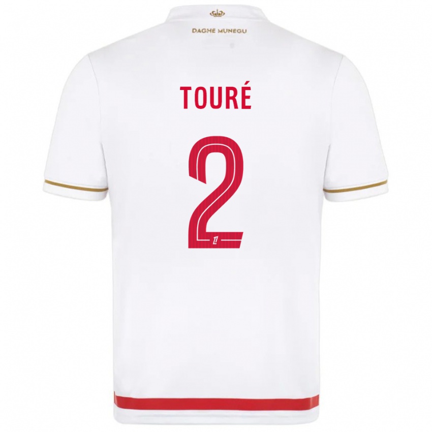 ילדים Ilane Touré #2 אדום לבן ג'רזי ביתית 2025/26 חולצה קצרה