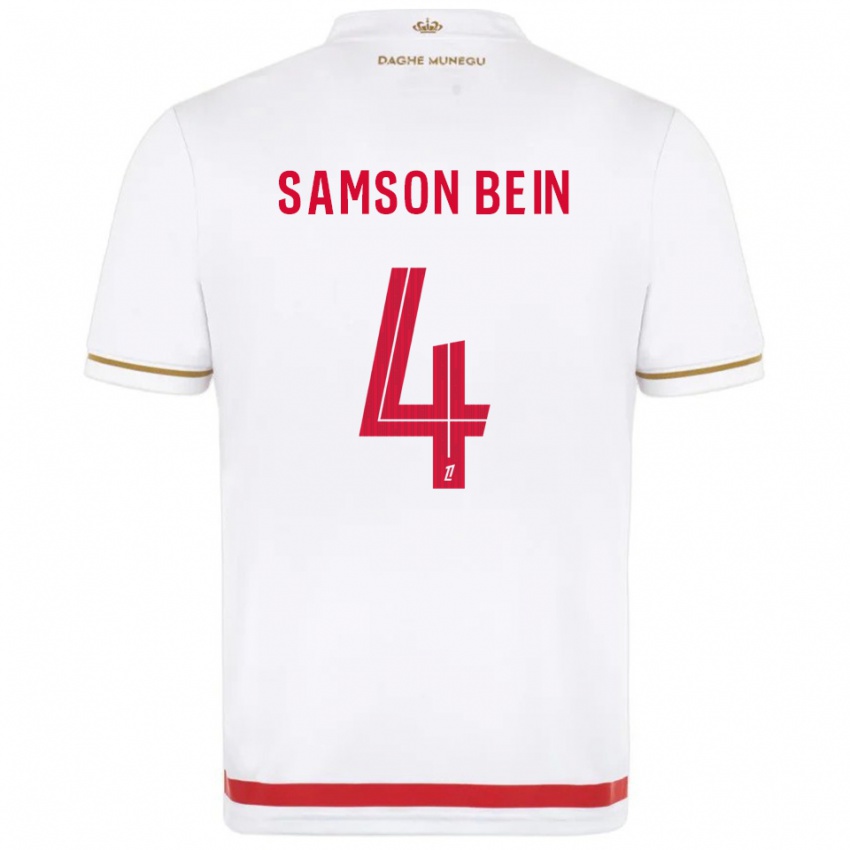 ילדים Sirak Samson Bein #4 אדום לבן ג'רזי ביתית 2025/26 חולצה קצרה