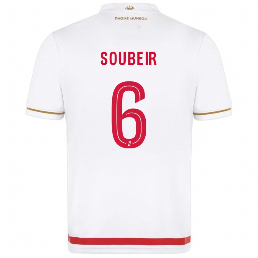 ילדים Anis Soubeir #6 אדום לבן ג'רזי ביתית 2025/26 חולצה קצרה