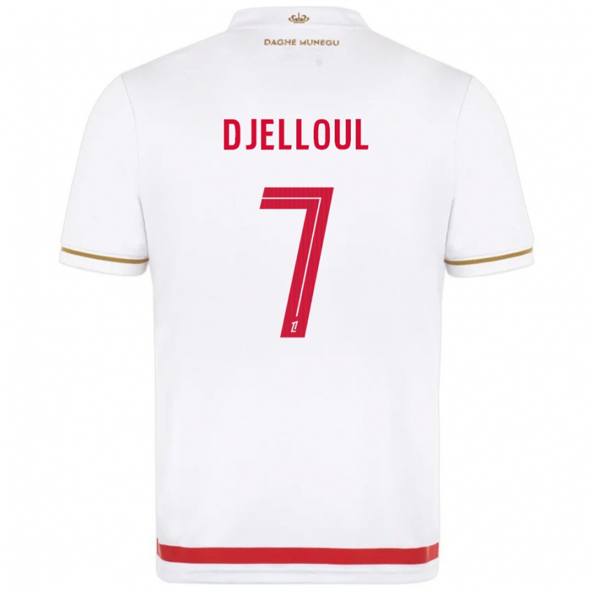 ילדים Jassim Djelloul #7 אדום לבן ג'רזי ביתית 2025/26 חולצה קצרה