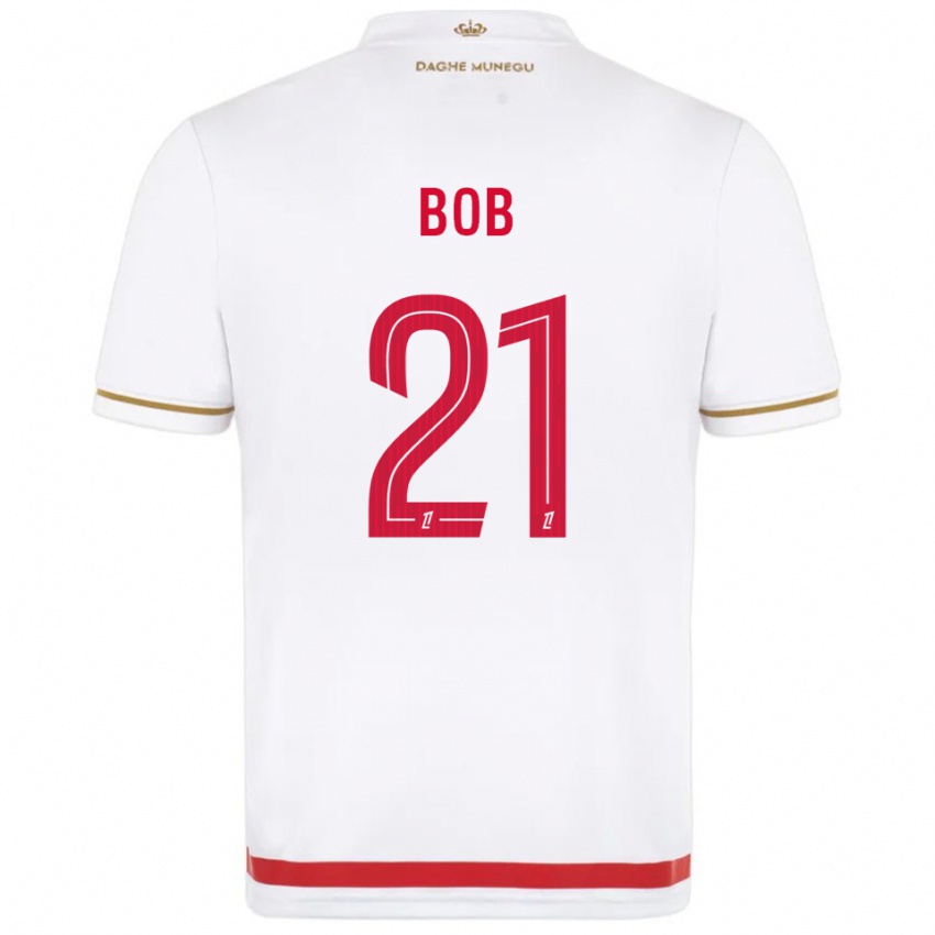 ילדים Mohamed Bob #21 אדום לבן ג'רזי ביתית 2025/26 חולצה קצרה