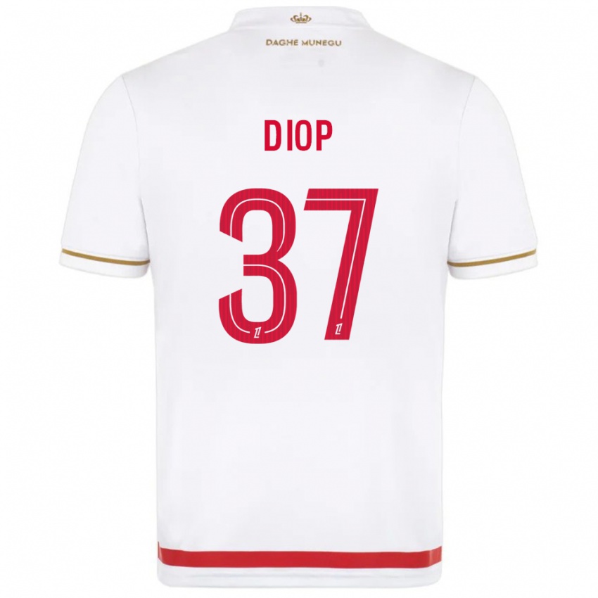 ילדים אדאן דיופ #37 אדום לבן ג'רזי ביתית 2025/26 חולצה קצרה