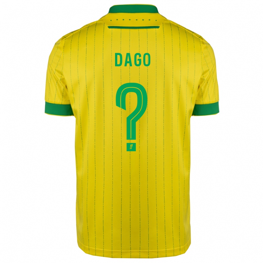 ילדים Joshua Dago #0 צהוב ירוק ג'רזי ביתית 2025/26 חולצה קצרה