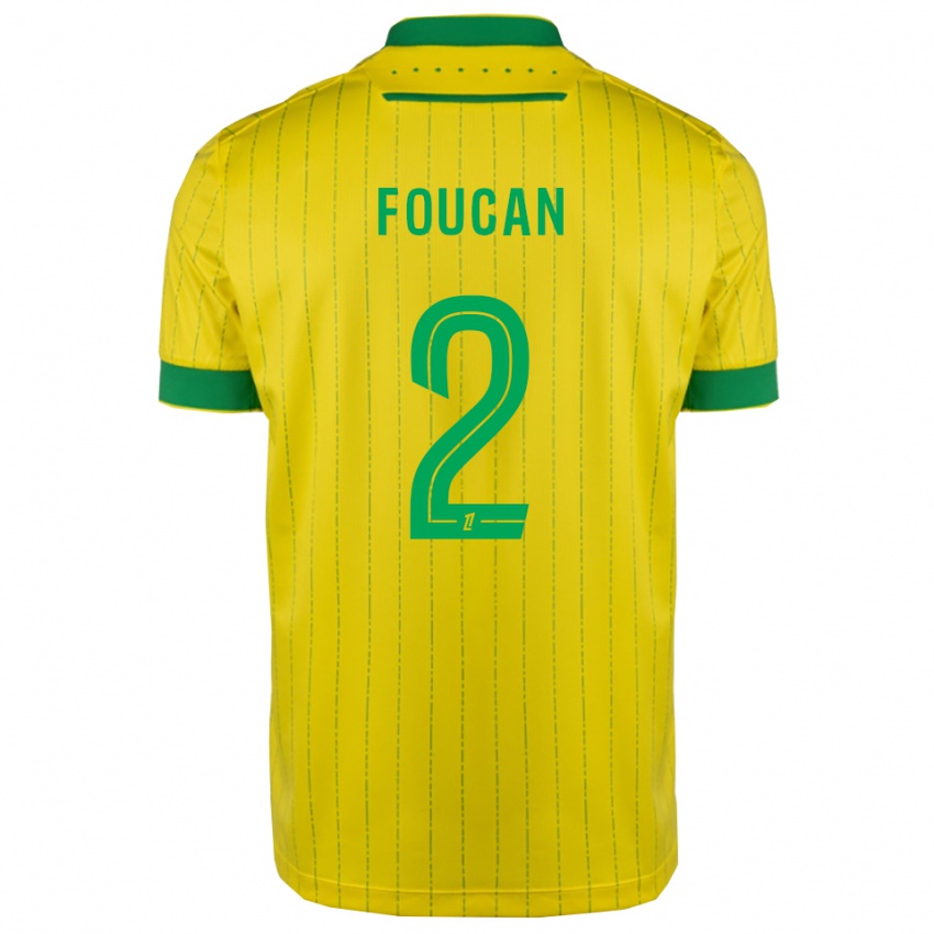 ילדים Jalen Foucan #2 צהוב ירוק ג'רזי ביתית 2025/26 חולצה קצרה