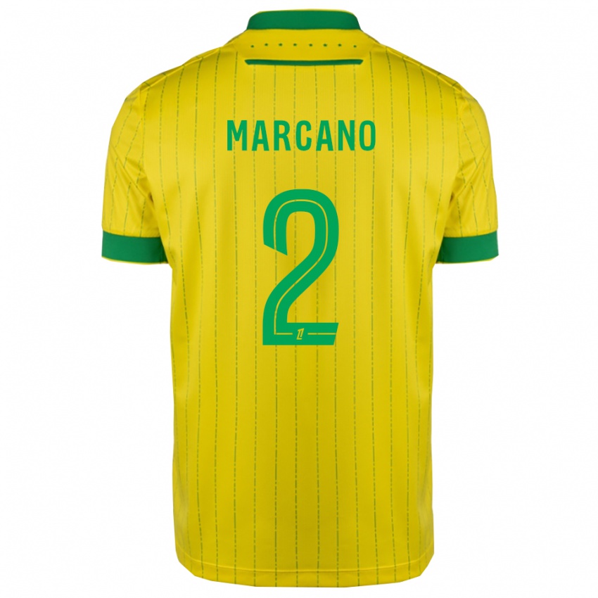 ילדים דניאל מרקאנו #2 צהוב ירוק ג'רזי ביתית 2025/26 חולצה קצרה