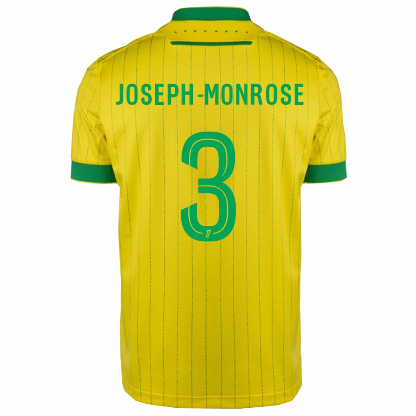 ילדים Florian Joseph-Monrose #3 צהוב ירוק ג'רזי ביתית 2025/26 חולצה קצרה