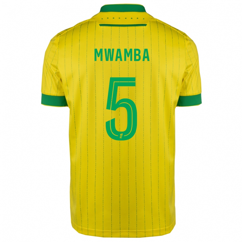 ילדים Musunda Mwamba #5 צהוב ירוק ג'רזי ביתית 2025/26 חולצה קצרה