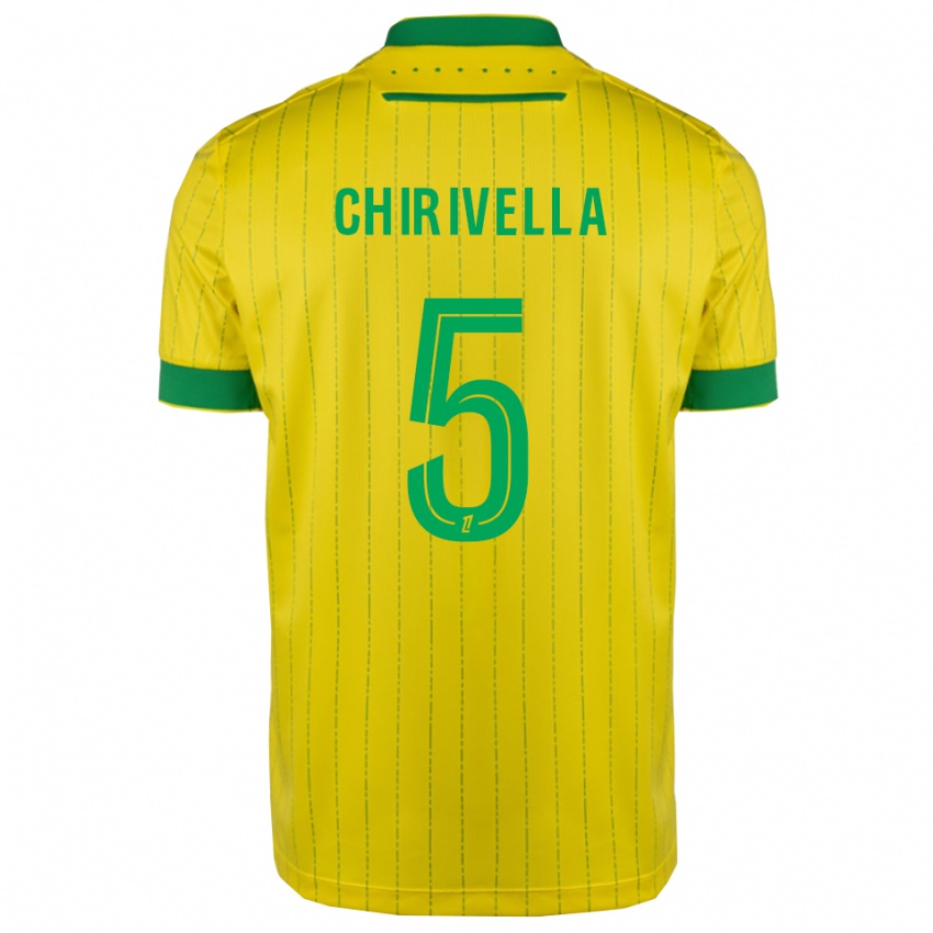 ילדים פדרו צ'יריבייה #5 צהוב ירוק ג'רזי ביתית 2025/26 חולצה קצרה