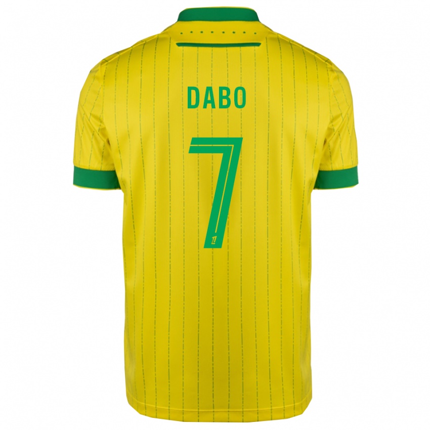 ילדים מוסטפה דאבו #7 צהוב ירוק ג'רזי ביתית 2025/26 חולצה קצרה