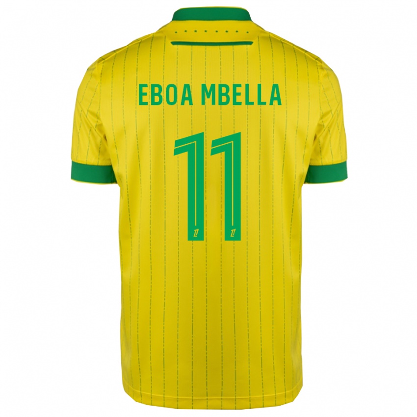 ילדים Eden Eboa Mbella #11 צהוב ירוק ג'רזי ביתית 2025/26 חולצה קצרה