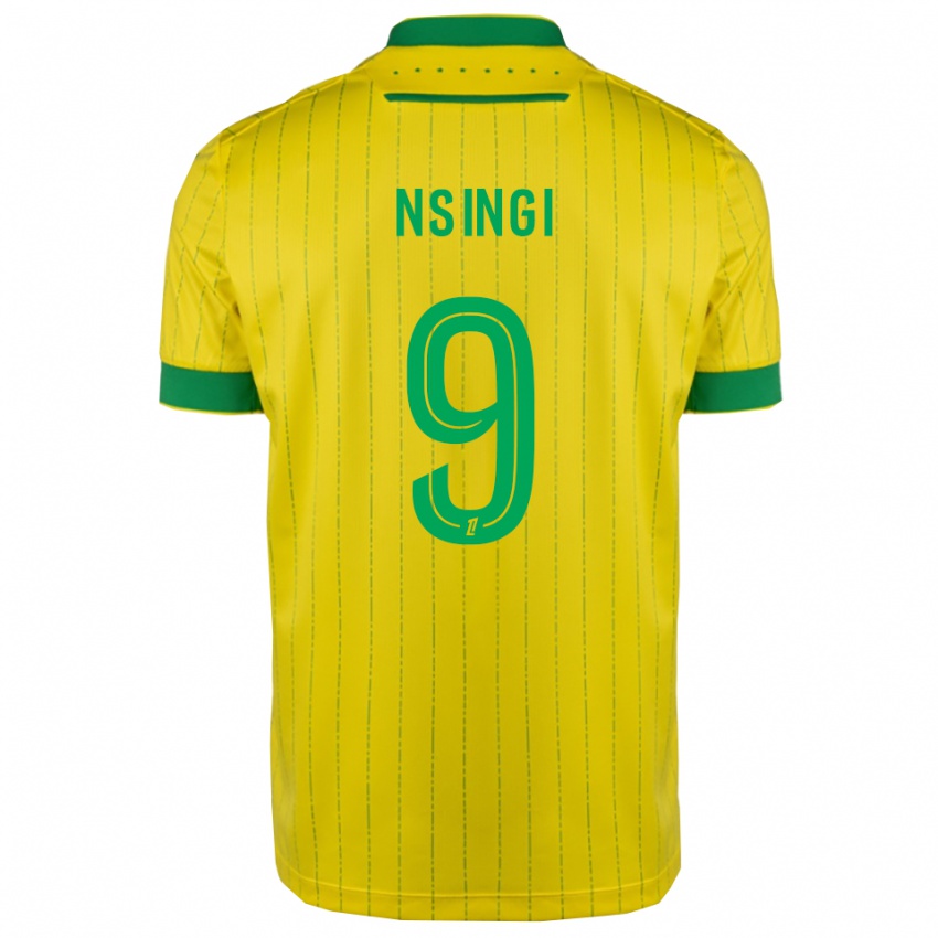 ילדים Plamedi Nsingi #9 צהוב ירוק ג'רזי ביתית 2025/26 חולצה קצרה